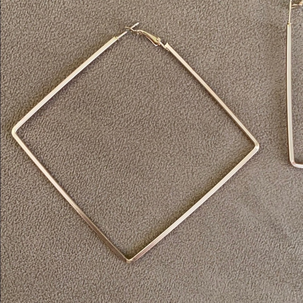 Oversized Geometric Square Hoops - Picture 5 of 5